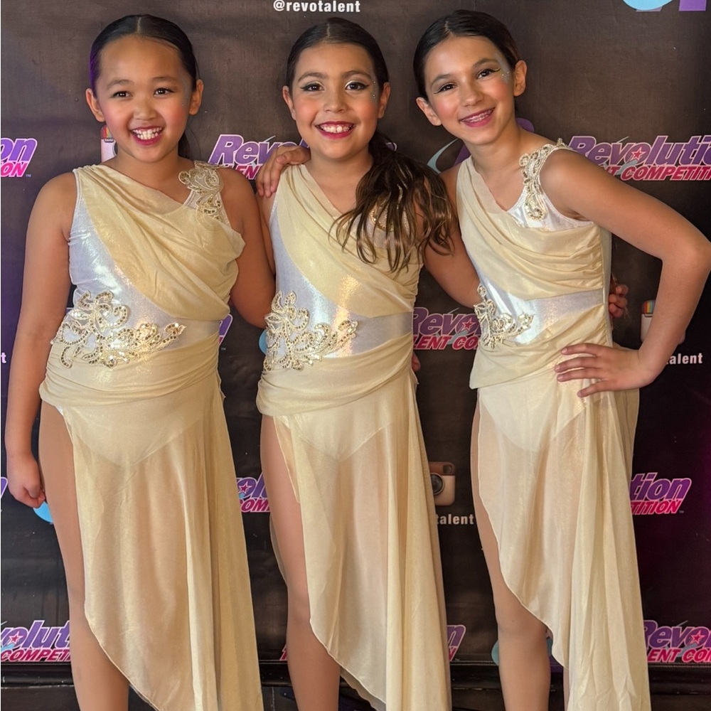 Revolution Cream and Gold Kids Dance Costume